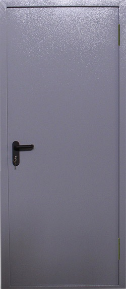 Межкомнатная дверь на металлической коробке серая